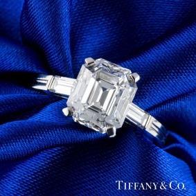 Tiffany & Co Palladium Emerald Cut Diamond Ring 3.48ct E/VVS2 Tiffany & Co Palladium Emerald Cut Diamond Ring 3.48ct E/VVS2
